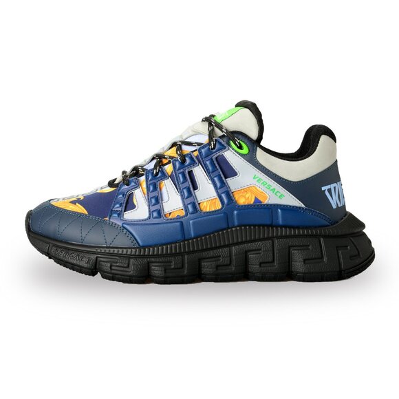 Versace Men's "Trigreca" Multi-Color Leather Logo Sneakers Shoes US 9 IT 42 - Picture 2 of 8